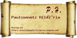Paulcsenetz Hilária névjegykártya